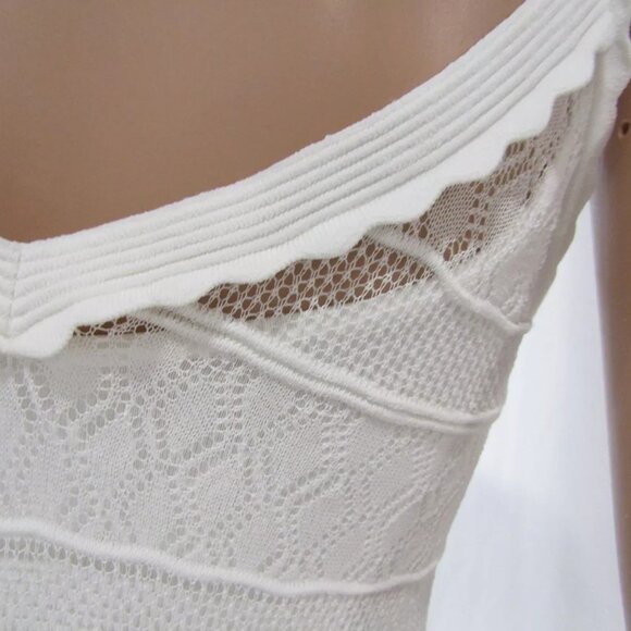 NEW SANDRO Womens Two Layer Jessie Knit Maxi Dress White Size 6 - Picture 5 of 12